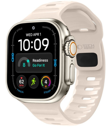 Smėlio spalvos apyrankė Apple Watch 8 / 9 / 10 / 11 / 12 / SE / Ultra (44 / 45 / 46 / 49 mm) "Tech-Protect Silicone Line"