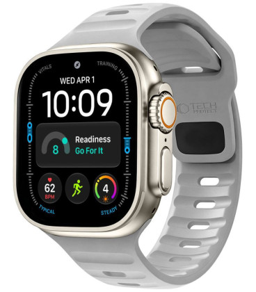 Pilka apyrankė Apple Watch 8 / 9 / 10 / 11 / 12 / SE / Ultra (44 / 45 / 46 / 49 mm) laikrodžiui "Tech-Protect Silicone Line"