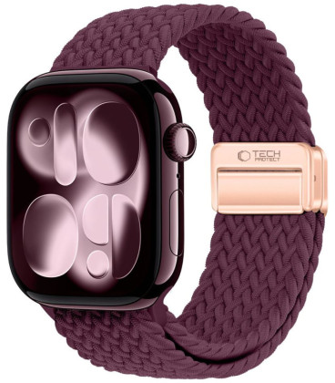 Raudona apyrankė Apple Watch 8 / 9 / 10 / 11 / 12 / SE (40 / 41 / 42 mm) laikrodžiui "Tech-Protect NylonMag"