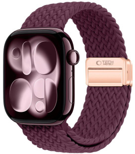 Raudona apyrankė Apple Watch 8 / 9 / 10 / 11 / 12 / SE / Ultra (44 / 45 / 46 / 49 mm) laikrodžiui "Tech-Protect NylonMag"