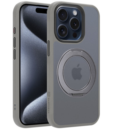 Šviesiai pilkas dėklas Apple iPhone 15 Pro telefonui "Tactical MagForce Hyperstand Cover"