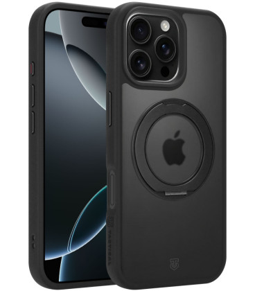 Juodas dėklas Apple iPhone 16 Pro Max telefonui "Tactical MagForce Hyperstand Cover"