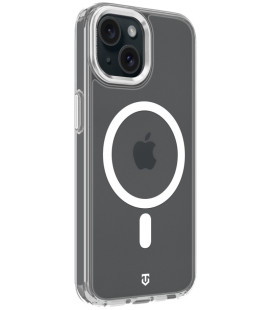 Skaidrus (Sidabrinės spalvos) dėklas Apple iPhone 15 telefonui "Tactical MagForce 2.0 Cover"