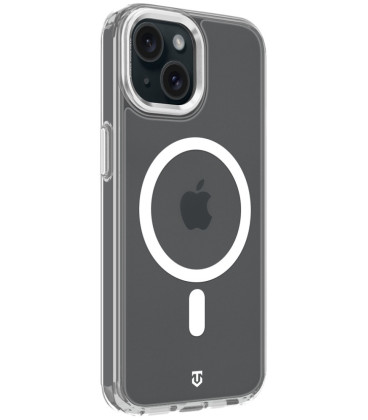 Skaidrus (Sidabrinės spalvos) dėklas Apple iPhone 15 telefonui "Tactical MagForce 2.0 Cover"