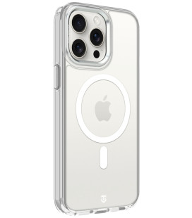 Skaidrus (Sidabrinės spalvos) dėklas Apple iPhone 15 Pro Max telefonui "Tactical MagForce 2.0 Cover"