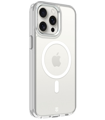 Skaidrus (Sidabrinės spalvos) dėklas Apple iPhone 15 Pro Max telefonui "Tactical MagForce 2.0 Cover"