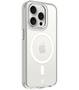 Skaidrus (Sidabrinės spalvos) dėklas Apple iPhone 15 Pro telefonui "Tactical MagForce 2.0 Cover"