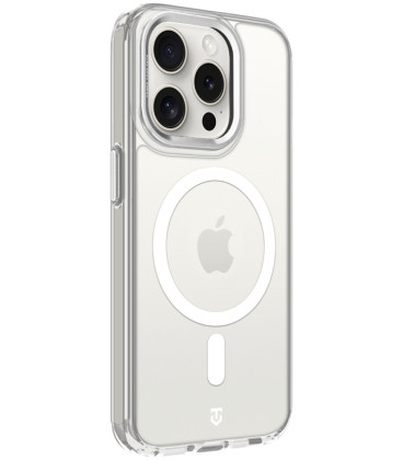 Skaidrus (Sidabrinės spalvos) dėklas Apple iPhone 15 Pro telefonui "Tactical MagForce 2.0 Cover"