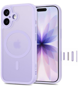 Matinis levandos spalvos dėklas Apple iPhone 17 telefonui "Tech-Protect MagPeak Magsafe CC"