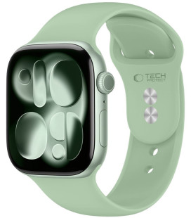 Žalia (Pistachio) apyrankė Apple Watch 8 / 9 / 10 / 11 / 12 / SE (40 / 41 / 42 mm) laikrodžiui "Tech-Protect Silicone"