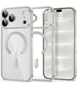 Sidabrinbės spalvos / skaidrus dėklas Apple iPhone 17 Pro Max / 18 Pro Max telefonui "Tech-Protect MagFlex Magsafe"