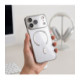 Sidabrinbės spalvos / skaidrus dėklas Apple iPhone 17 Pro Max / 18 Pro Max telefonui "Tech-Protect MagFlex Magsafe"
