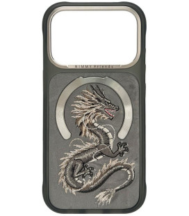 NIMMY dėklas MAGNETIC FANTASY ANIMAL DRAGON, suderinamas su MagSafe, skirtas IPHONE 18 Pro Max/17 Pro Max, pilkas