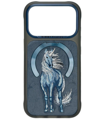 NIMMY dėklas MAGNETIC FANTASY ANIMAL UNICORN, suderinamas su MagSafe, skirtas IPHONE 18 Pro/17 Pro, mėlynas