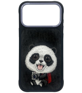 NIMMY dėklas BIG EYED GIANT PANDA, skirtas IPHONE 18 Pro/17 Pro, juodas