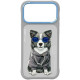 NIMMY dėklas GLASSES COOL DOG, skirtas IPHONE 18 Pro Max/17 Pro Max, pilkas