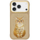 NIMMY dėklas LUCKY FASHION CAT, suderinamas su MagSafe, skirtas IPHONE 18 Pro Max/17 Pro Max, rudas
