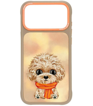 NIMMY dėklas BIG EYED TEDDY POODLE, skirtas IPHONE 18 Pro Max/17 Pro Max, rudos spalvos