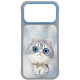 NIMMY dėklas BIG EYED SILVER SHADED CAT, skirtas IPHONE 18 Pro Max/17 Pro Max, pilkas