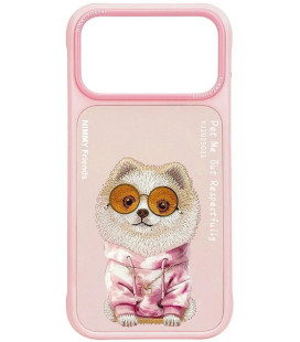 NIMMY dėklas GLASSES COOL DOG, skirtas IPHONE 18 Pro Max/17 Pro Max, rožinis