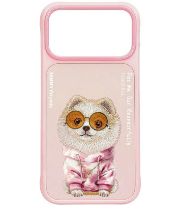 NIMMY dėklas GLASSES COOL DOG, skirtas IPHONE 18 Pro Max/17 Pro Max, rožinis