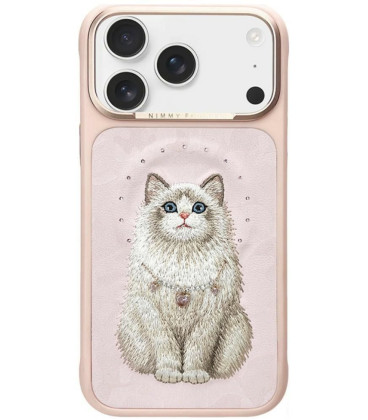 NIMMY dėklas LUCKY FASHION CAT, suderinamas su MagSafe, skirtas IPHONE 18 Pro Max/17 Pro Max, rožinis