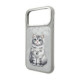 NIMMY dėklas LUCKY FASHION CAT, suderinamas su MagSafe, skirtas IPHONE 18 Pro Max/17 Pro Max, pilkas