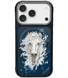 NIMMY dėklas HORSE, suderinamas su MagSafe, skirtas IPHONE 18 Pro Max/17 Pro Max, tamsiai mėlynas
