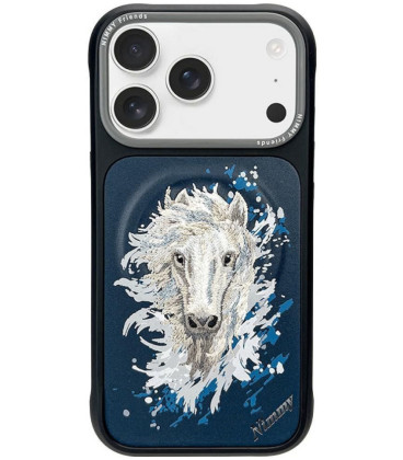 NIMMY dėklas HORSE, suderinamas su MagSafe, skirtas IPHONE 18 Pro Max/17 Pro Max, tamsiai mėlynas