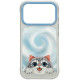 NIMMY dėklas BIG EYED LYING SILVER SHADED CAT, suderinamas su MagSafe, skirtas IPHONE 18 Pro Max/17 Pro Max, pilkas