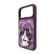 NIMMY dėklas BIG EYED CREAM CAT, skirtas IPHONE 18 Pro Max/17 Pro Max, purpurinis
