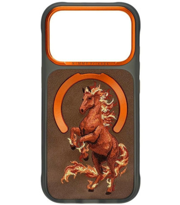 NIMMY dėklas MAGNETIC FANTASY ANIMAL HORSE, suderinamas su MagSafe, skirtas IPHONE 18 Pro/17 Pro, oranžinės spalvos