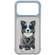 NIMMY dėklas GLASSES COOL DOG, skirtas IPHONE 18 Pro/17 Pro, pilkas