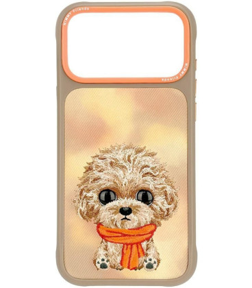 NIMMY dėklas BIG EYED TEDDY POODLE, skirtas IPHONE 18 Pro/17 Pro, rudas