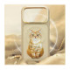 NIMMY dėklas LUCKY FASHION CAT, suderinamas su MagSafe, skirtas IPHONE 18 Pro/17 Pro, rudos spalvos
