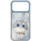 NIMMY dėklas BIG EYED SILVER SHADED CAT, skirtas IPHONE 18 Pro/17 Pro, pilkas