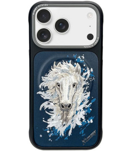 NIMMY dėklas HORSE, suderinamas su MagSafe, skirtas IPHONE 18 Pro/17 Pro, tamsiai mėlynas