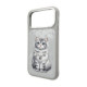 NIMMY dėklas LUCKY FASHION CAT, suderinamas su MagSafe, skirtas IPHONE 18 Pro/17 Pro, pilkas