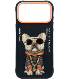 NIMMY dėklas GLASSES COOL DOG, skirtas IPHONE 18 Pro/17 Pro, juodas