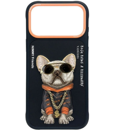 NIMMY dėklas GLASSES COOL DOG, skirtas IPHONE 18 Pro/17 Pro, juodas