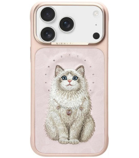 NIMMY dėklas LUCKY FASHION CAT suderinamas su MagSafe skirtas IPHONE 18 Pro/17 Pro rožinis
