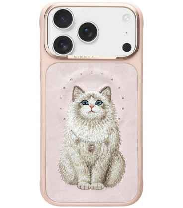 NIMMY dėklas LUCKY FASHION CAT suderinamas su MagSafe skirtas IPHONE 18 Pro/17 Pro rožinis