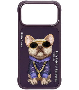 NIMMY dėklas GLASSES COOL DOG, skirtas IPHONE 18 Pro/17 Pro, purpurinis