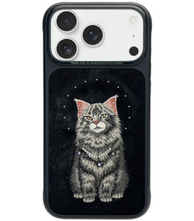 NIMMY dėklas LUCKY FASHION CAT suderinamas su MagSafe, skirtas IPHONE 18 Pro/17 Pro, juodas
