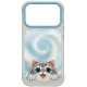 NIMMY dėklas BIG EYED LYING SILVER SHADED CAT, suderinamas su MagSafe, skirtas IPHONE 18 Pro/17 Pro, juodas