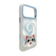 NIMMY dėklas BIG EYED LYING SILVER SHADED CAT, suderinamas su MagSafe, skirtas IPHONE 18 Pro/17 Pro, juodas