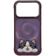 NIMMY dėklas BIG EYED LYING CREAM CAT, suderinamas su MagSafe, skirtas IPHONE 18 Pro/17 Pro, purpurinis