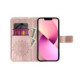 Rausvai auksinės spalvos atverčiamas dėklas Samsung Galaxy A37 5G telefonui "Mezzo Flip Book Mandala"