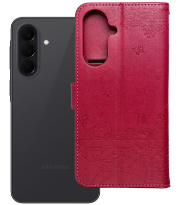 Raudonas atverčiamas dėklas Samsung Galaxy A37 5G telefonui "Mezzo Flip Book Cats"