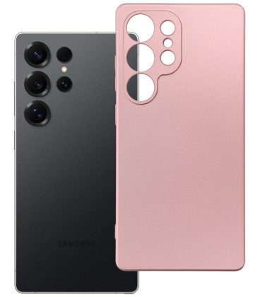 Rožinis dėklas Samsung Galaxy S25 Ultra telefonui "Metallic Case"